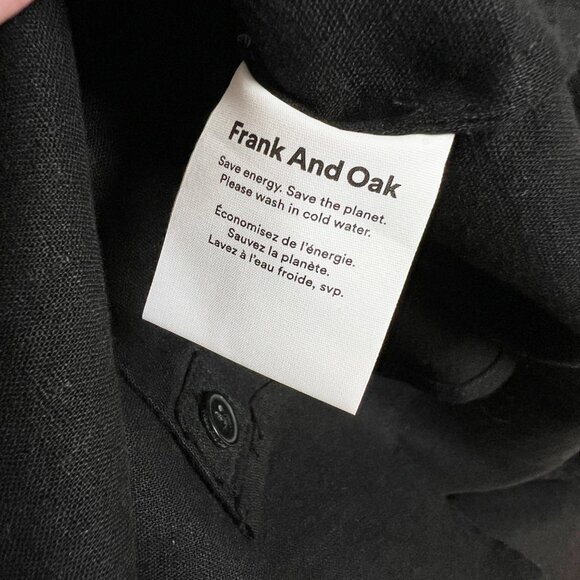 Frank And Oak Midi Linen Commuter Dress Button Down Oversized Shirt Relaxed Fit - Picture 8 of 15